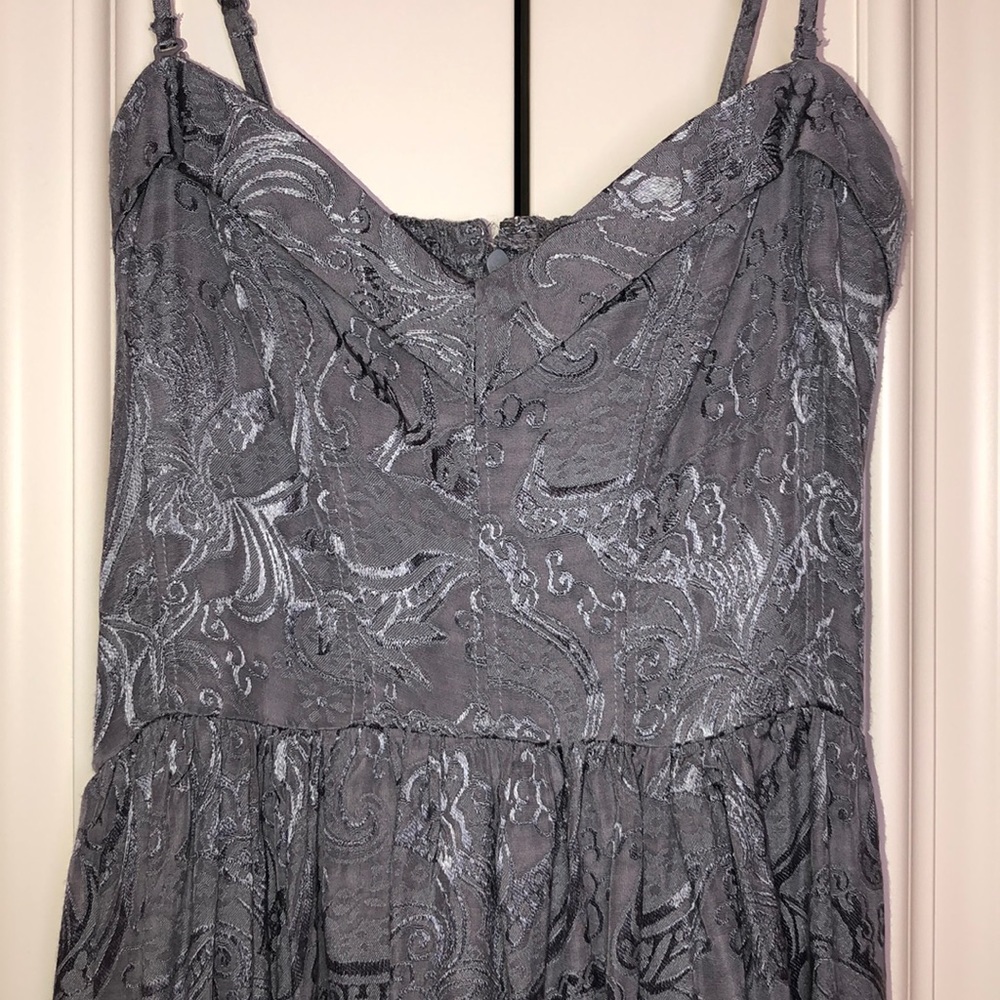Anthropologie Grey Paisley Dress